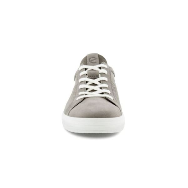 ECCO SHOES -SOFT CLASSIC MEN'S LACED SHOE-WARM GREY/WHITE