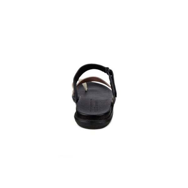 ECCO SHOES -SIMPIL SANDAL FLAT WOMEN'S TOE-LOOP SANDAL-LIMESTONE/WOODROSE/BLACK