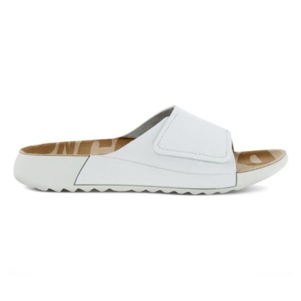 ECCO SHOES -2ND COZMO WOMEN'S ONE BAND SLIDE-BRIGHT WHITE