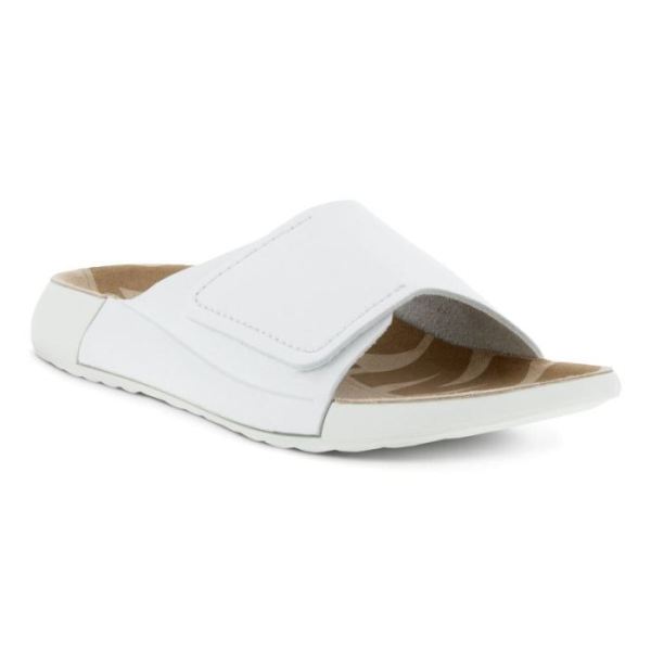 ECCO SHOES -2ND COZMO WOMEN'S ONE BAND SLIDE-BRIGHT WHITE