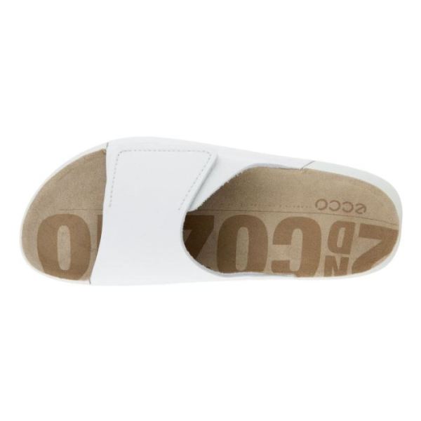 ECCO SHOES -2ND COZMO WOMEN'S ONE BAND SLIDE-BRIGHT WHITE