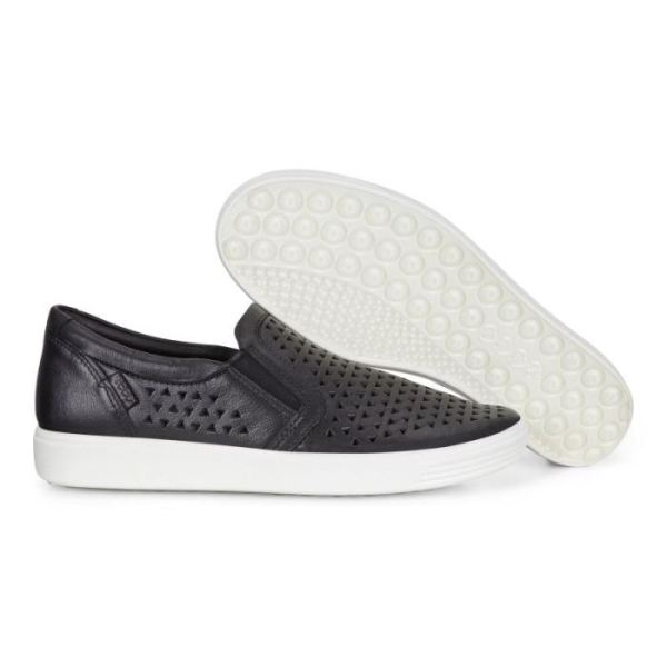 ECCO SHOES -SOFT 7 WOMEN'S SLIP-ON SNEAKERS-BLACK