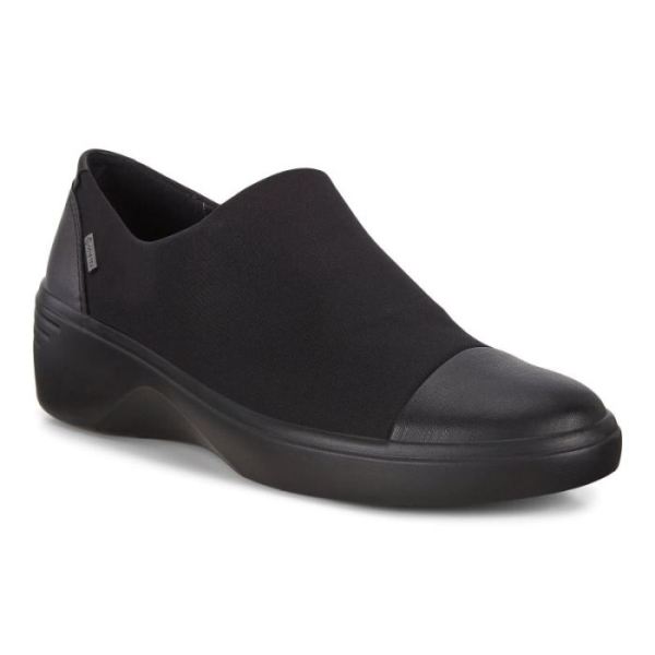 ECCO SHOES -SOFT 7 WOMEN'S WEDGE GTX SLIP ON-BLACK/BLACK