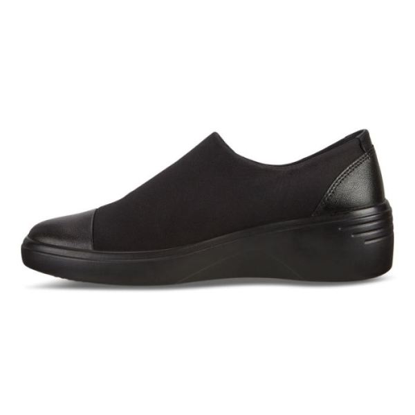 ECCO SHOES -SOFT 7 WOMEN'S WEDGE GTX SLIP ON-BLACK/BLACK