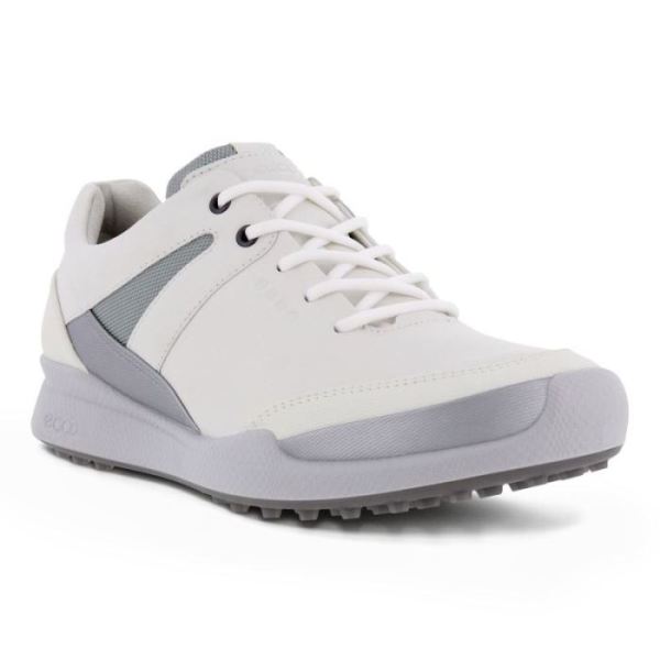 ECCO SHOES -WOMEN'S GOLF BIOM HYBRID SHOE-WHITE/SILVER METALLIC/WHITE