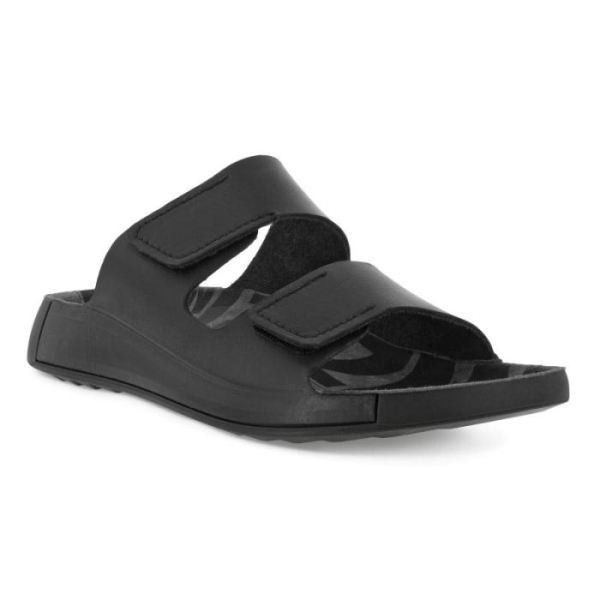 ECCO SHOES -2ND COZMO MEN'S TWO BAND SLIDE-BLACK