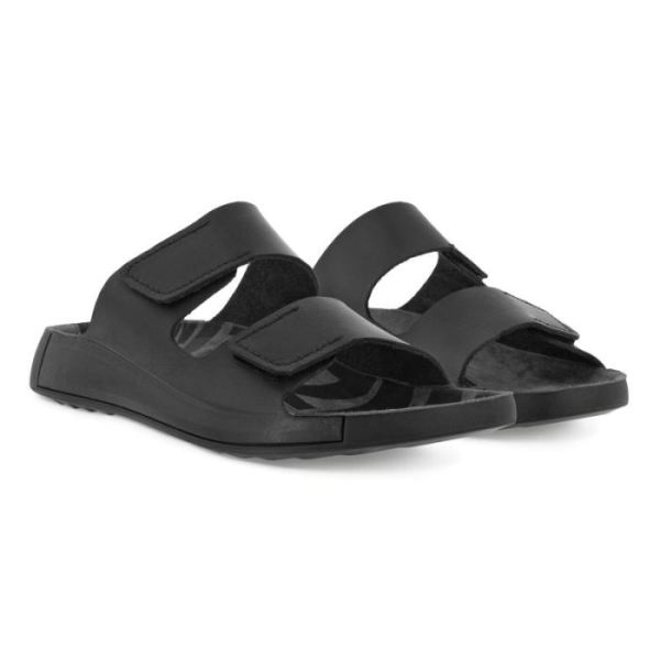ECCO SHOES -2ND COZMO MEN'S TWO BAND SLIDE-BLACK