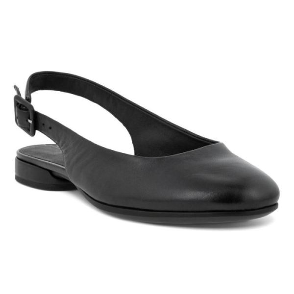 ECCO SHOES -ANINE WOMEN'S SLING-BACK FLATS-BLACK