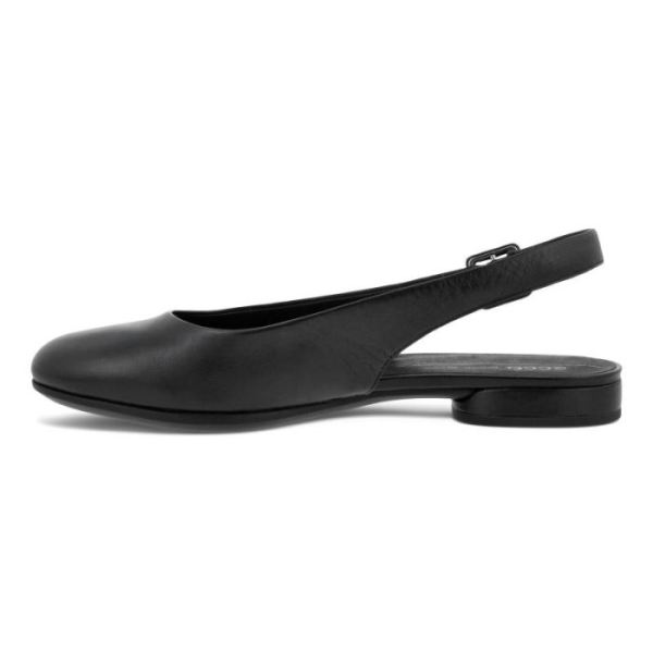 ECCO SHOES -ANINE WOMEN'S SLING-BACK FLATS-BLACK