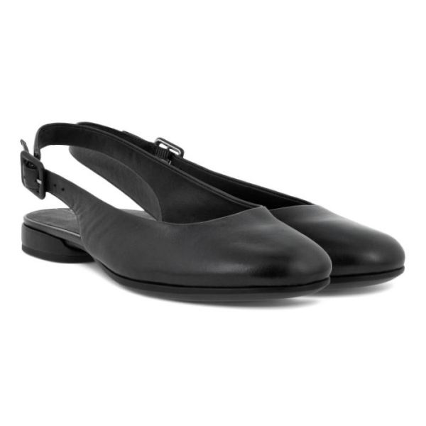 ECCO SHOES -ANINE WOMEN'S SLING-BACK FLATS-BLACK