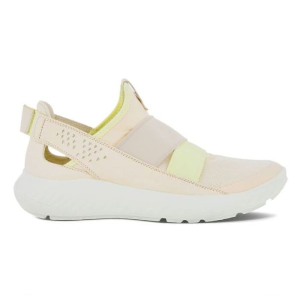 ECCO SHOES -ST.1 LITE WOMEN'S SLIP-ON SNEAKERS-LIMESTONE/LIMESTONE