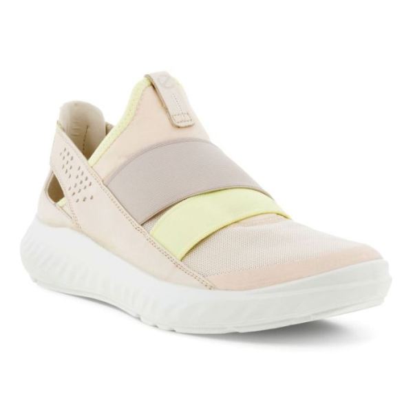 ECCO SHOES -ST.1 LITE WOMEN'S SLIP-ON SNEAKERS-LIMESTONE/LIMESTONE