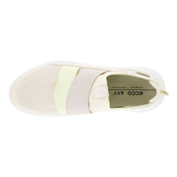 ECCO SHOES -ST.1 LITE WOMEN'S SLIP-ON SNEAKERS-LIMESTONE/LIMESTONE