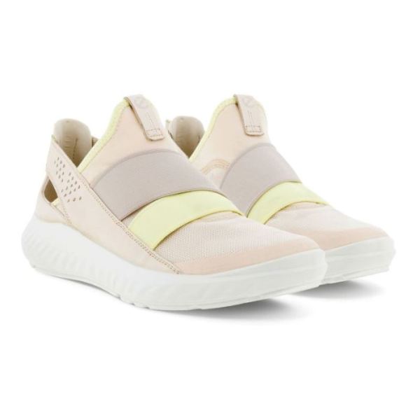 ECCO SHOES -ST.1 LITE WOMEN'S SLIP-ON SNEAKERS-LIMESTONE/LIMESTONE