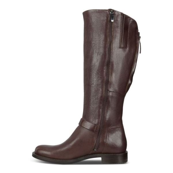 ECCO SHOES -SARTORELLE 25 WOMEN'S HIGH-CUT BUCKLED BOOT-COCOA BROWN