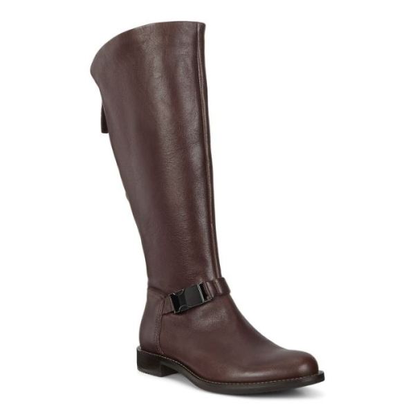 ECCO SHOES -SARTORELLE 25 WOMEN'S HIGH-CUT BUCKLED BOOT-COCOA BROWN