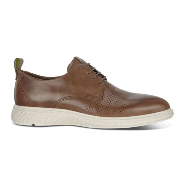 ECCO SHOES -ST.1 HYBRID LITE PLAIN-TOE DERBY SHOES-DARK CLAY