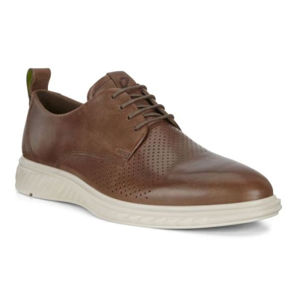 ECCO SHOES -ST.1 HYBRID LITE PLAIN-TOE DERBY SHOES-DARK CLAY