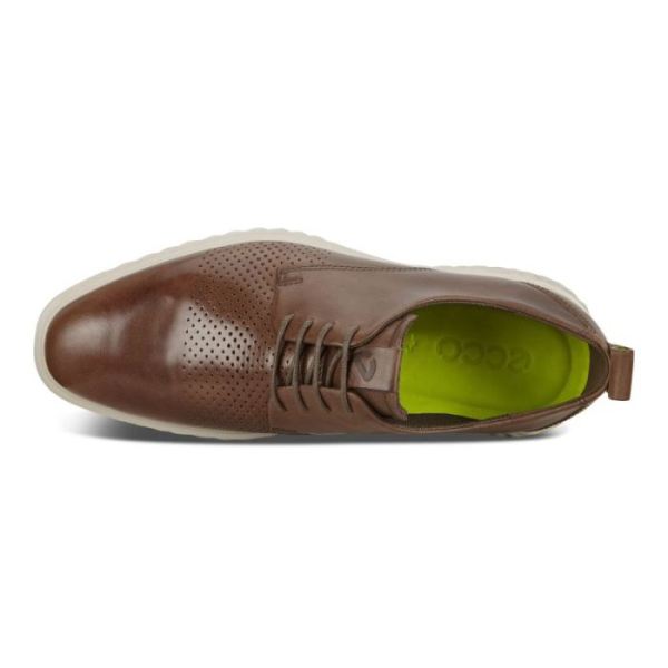 ECCO SHOES -ST.1 HYBRID LITE PLAIN-TOE DERBY SHOES-DARK CLAY