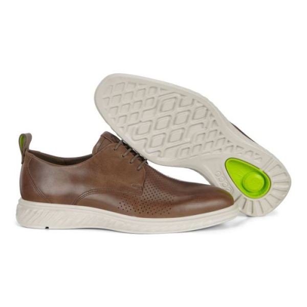 ECCO SHOES -ST.1 HYBRID LITE PLAIN-TOE DERBY SHOES-DARK CLAY