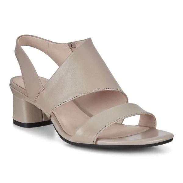 ECCO SHOES -ELEVATE 45 BLOCK HEEL WOMEN'S SANDALS-GREY ROSE