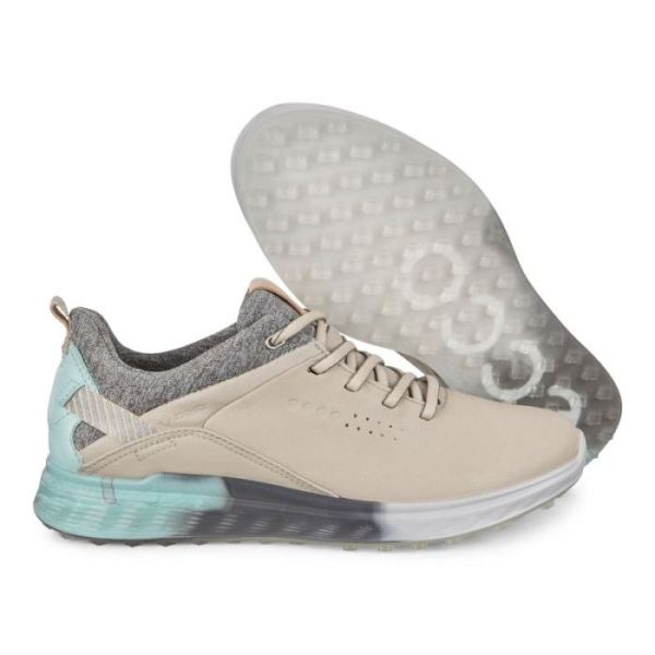 ECCO SHOES -WOMEN'S S-THREE SPIKELESS GOLF SHOES-GRAVEL