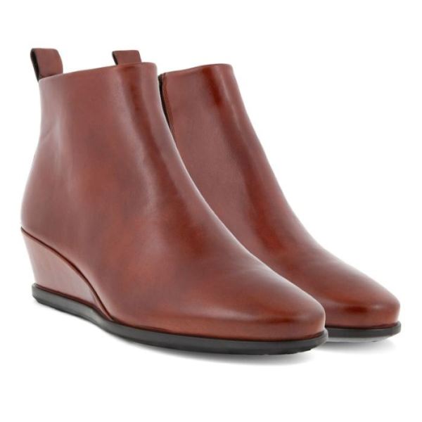 ECCO SHOES -SHAPE 45 WEDGE WOMEN'S ANKLE BOOT-COGNAC