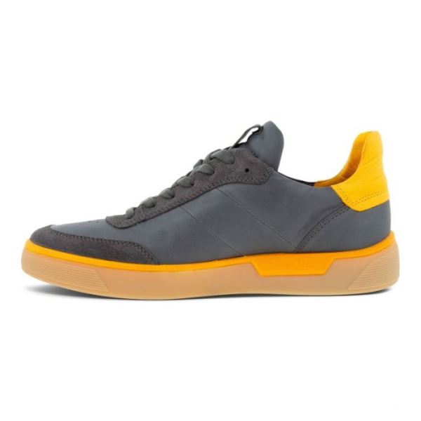 ECCO SHOES -STREET TRAY M LACED SHOES-MAGNET/DARK SHADOW/FANTA