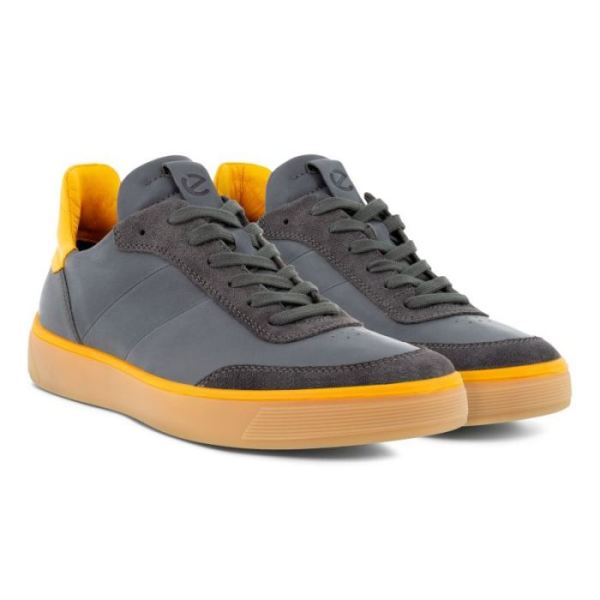 ECCO SHOES -STREET TRAY M LACED SHOES-MAGNET/DARK SHADOW/FANTA