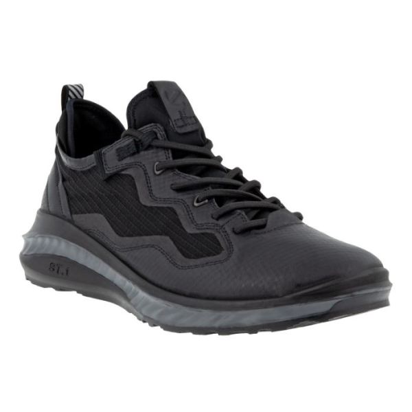 ECCO SHOES -ST.360 MEN'S URBAN SNEAKER-BLACK/BLACK/BLACK