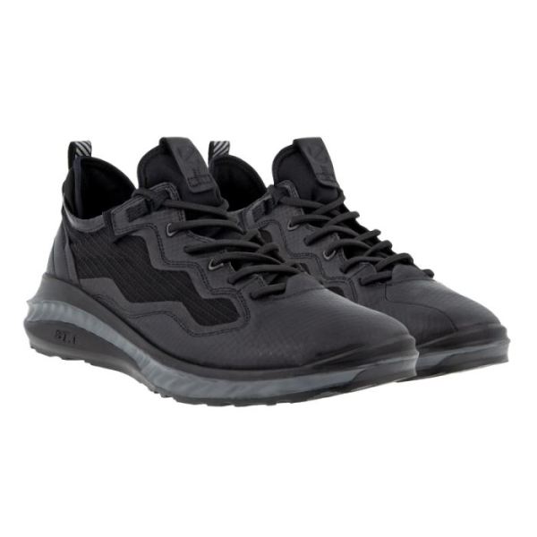 ECCO SHOES -ST.360 MEN'S URBAN SNEAKER-BLACK/BLACK/BLACK