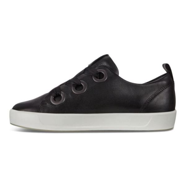 ECCO SHOES -SOFT 8 WOMEN'S 3-EYELET SNEAKERS-BLACK