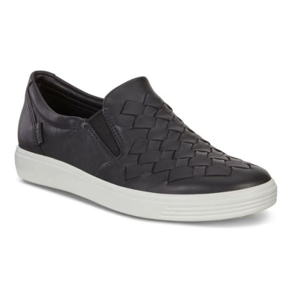 ECCO SHOES -WOMEN'S SOFT 7 WOVEN-BLACK