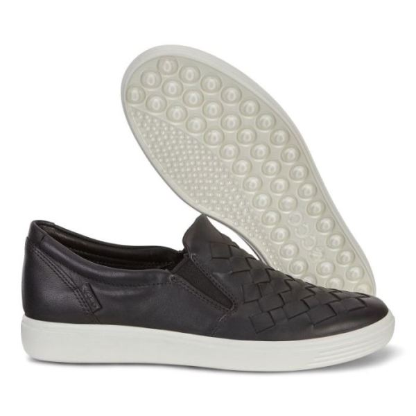 ECCO SHOES -WOMEN'S SOFT 7 WOVEN-BLACK