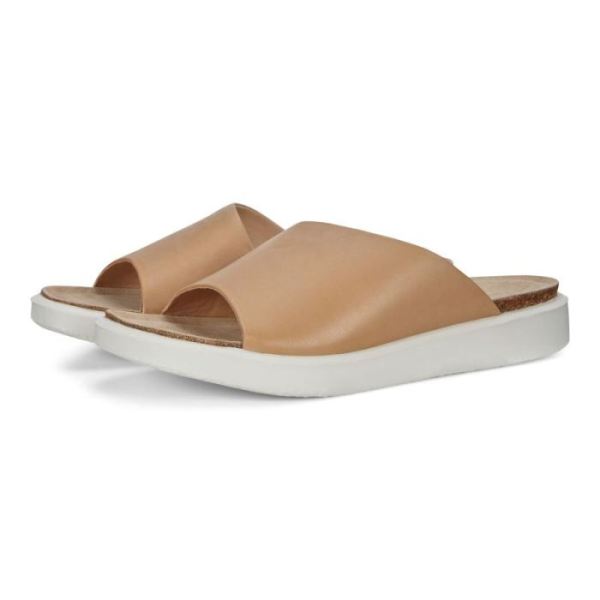 ECCO SHOES -CORKSPHERE WOMEN'S SLIP-ON SANDALS-POWDER