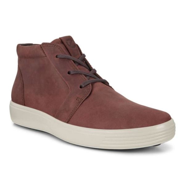 ECCO SHOES -SOFT 7 MEN'S ANKLE SNEAKER-CHOCOLAT