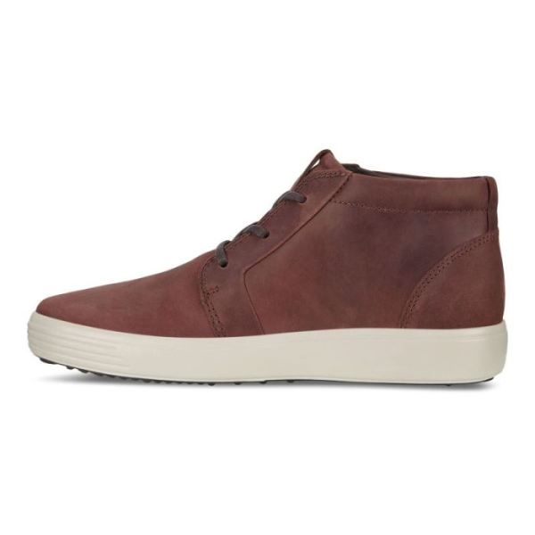 ECCO SHOES -SOFT 7 MEN'S ANKLE SNEAKER-CHOCOLAT