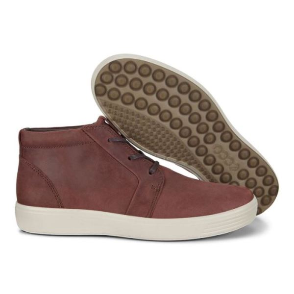 ECCO SHOES -SOFT 7 MEN'S ANKLE SNEAKER-CHOCOLAT