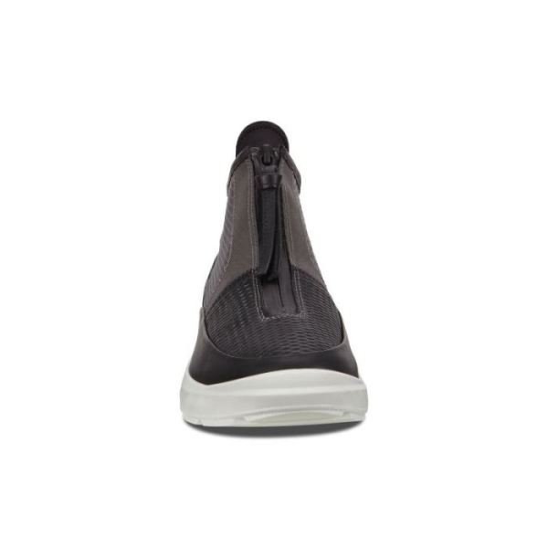 ECCO SHOES -ST.1 LITE WOMEN'S ZIP HIGH-TOP SNEAKERS-BLACK