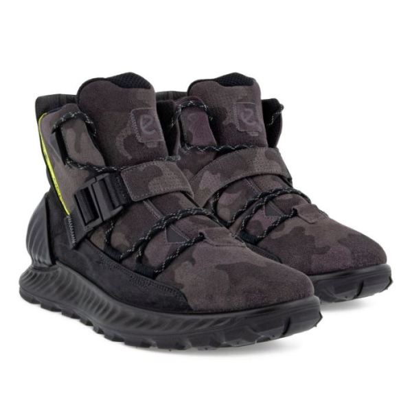 ECCO SHOES -EXOSTRIKE MEN'S GTX BUCKLE-TITANIUM/BLACK