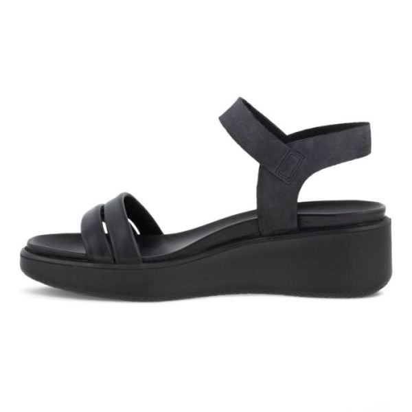 ECCO SHOES -FLOWT LX WOMEN'S WEDGE SANDAL-BLACK/BLACK