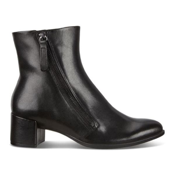 ECCO SHOES -SHAPE 35 WOMEN'S BLOCK ZIPPERED ANKLE BOOT-BLACK
