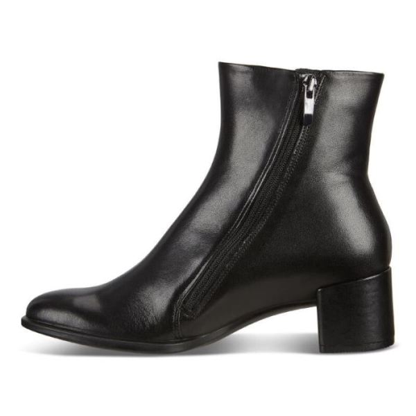 ECCO SHOES -SHAPE 35 WOMEN'S BLOCK ZIPPERED ANKLE BOOT-BLACK