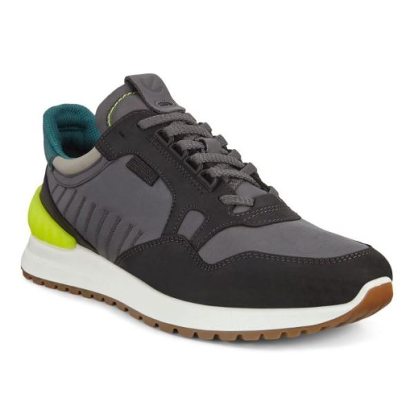 ECCO SHOES -ASTIR MEN'S SNEAKERS-BLACK/MAGNET/WILD DOVE/BAYGREEN