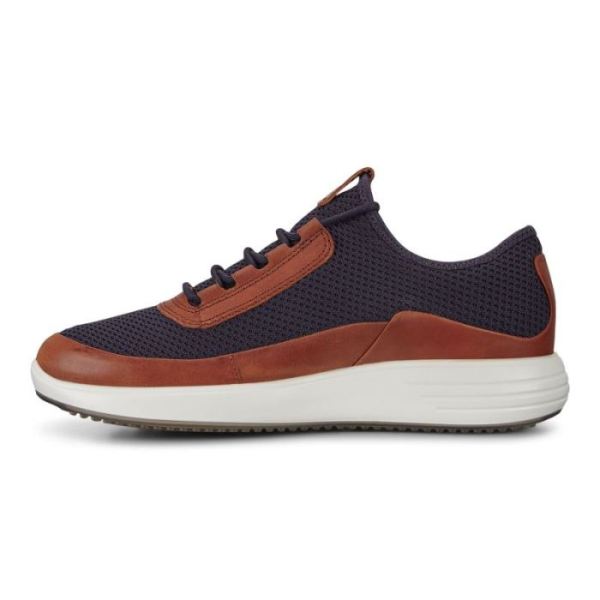 ECCO SHOES -SOFT 7 RUNNER MEN'S MESH SNEAKERS-AMBER/MARINE