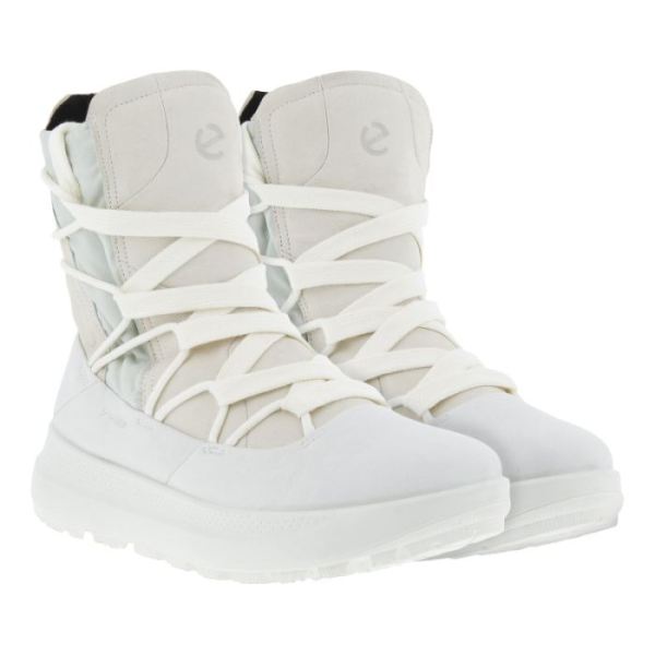 ECCO SHOES -SOLICE WOMEN'S WIDE LACE WINTER BOOT-SHADOW WHITE/SHADOW WHITE