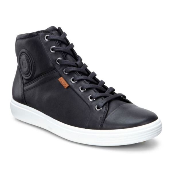 ECCO SHOES -SOFT 7 WOMEN'S HIGH TOP-BLACK