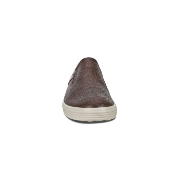 ECCO SHOES -SOFT 7 MEN'S SLIP-ON SNEAKERS-COGNAC