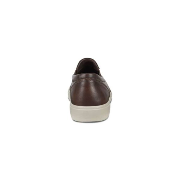 ECCO SHOES -SOFT 7 MEN'S SLIP-ON SNEAKERS-COGNAC