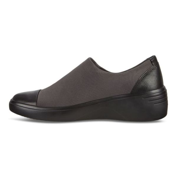 ECCO SHOES -SOFT 7 WOMEN'S WEDGE GTX SLIP ON-BLACK/MAGNET